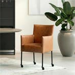 Set van 8 Leren eetkamerstoelen Desire - Vintage Cognac, Huis en Inrichting, Stoelen, Ophalen of Verzenden, Nieuw, Leer