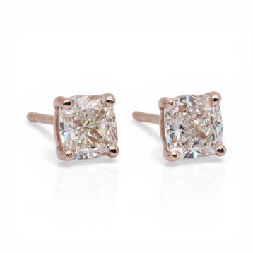 Oorbellen - 18 karaat Roségoud - 2.00ct. tw. Diamant, Nieuw