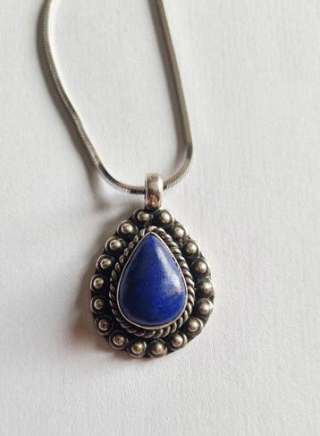 Lapis lazuli - Zilver - 2-delige sieradenset