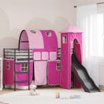 vidaXL Kidsloftbedframe Zwart en Roze 90 x 190 cm Metaal, Verzenden, Nieuw