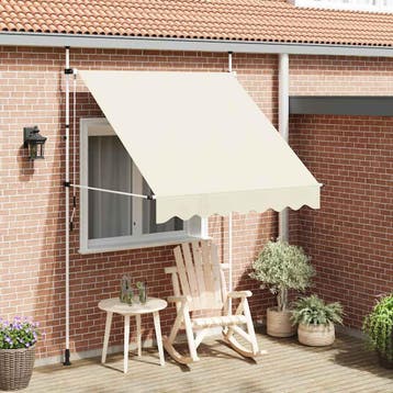 vidaXL Luifel handmatig uittrekbaar 200 cm crème, Verzenden