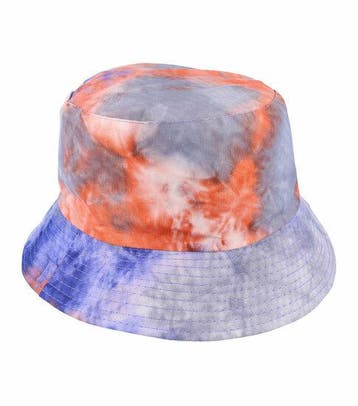 Bucket Hat Hoedje – Tie-Dye Patroon – One Size – Blauw, Nieuw