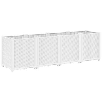 Rattan plantenbak wit | Retour deal | Snel weg, Kunststof, 100 cm of meer, Verzenden, Zo goed als nieuw
