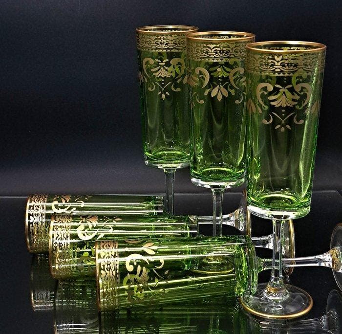 Artemisia - Drinkset - Arno Cocktail - Kristal, gouden, Antiek en Kunst, Antiek | Meubels | Tafels