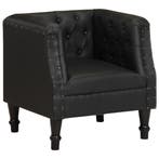 vidaXL Fauteuil echt leer zwart, Verzenden, Nieuw