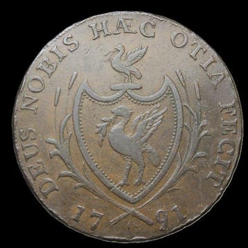 Angleterre. Token 1791 ½ Penny Liverpool (Sans prix de