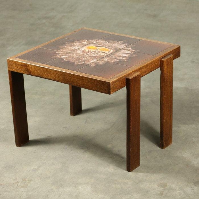 Salontafel - Eik - Vintage salontafel met een karaktervol, Antiquités & Art, Art | Objets design