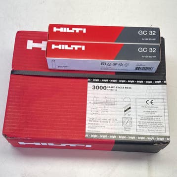 Hilti GX-WF Houtnagels 3000stk 51mm Incl GC 32-gasbus Nieuw, Ophalen of Verzenden, Nieuw