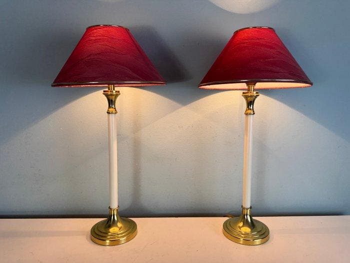 Kullman Lampen - Tafellamp - Messing - Twee tafellampen, Antiek en Kunst, Curiosa en Brocante