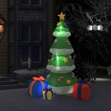 vidaXL Kerstdecoratie opblaasbaar kerstboom LED, Diversen, Verzenden, Nieuw