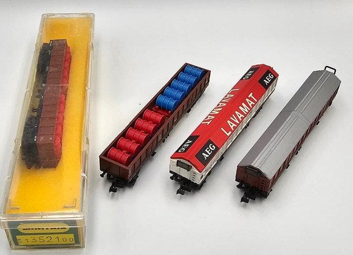 Minitrix N - 3521/3502/13567 - Modeltrein goederenwagon (4), Hobby & Loisirs créatifs, Trains miniatures | Échelle N