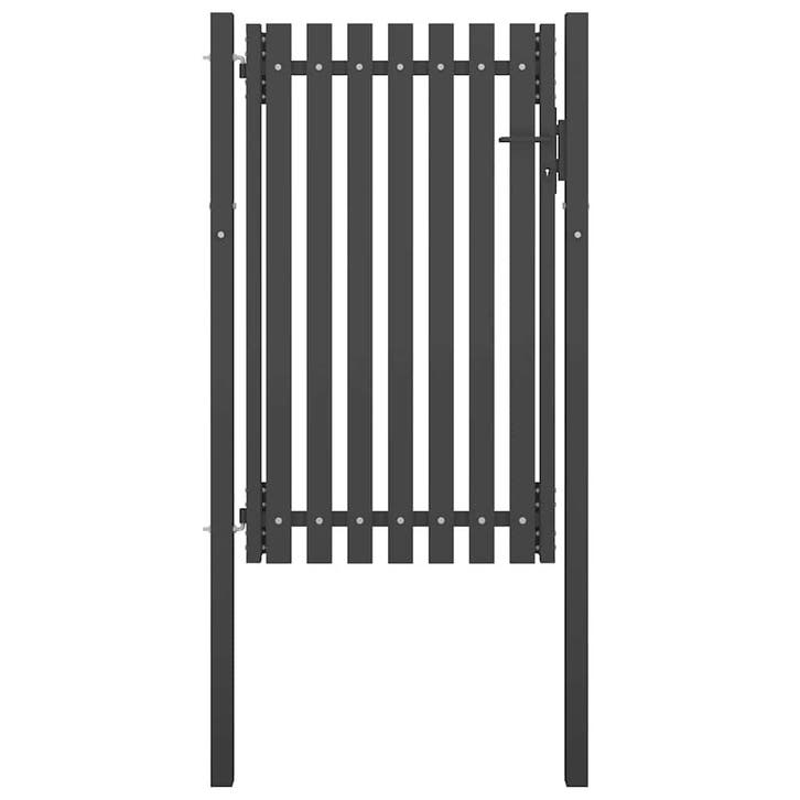 vidaXL Tuinhekpoort staal 100x150 cm antraciet, Jardin & Terrasse, Portes de jardin, Envoi