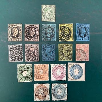 Saxe 1851/1863 - Presque tout le domaine dans une belle, Gestempeld
