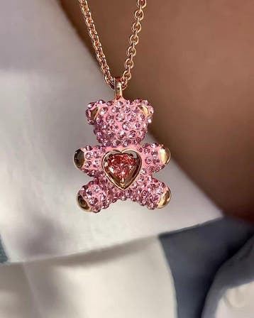 Swarovski - cristal, émail, placage en or rose, zircon -