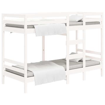 vidaXL Stapelbed 90x190 cm massief grenenhout wit, Verzenden