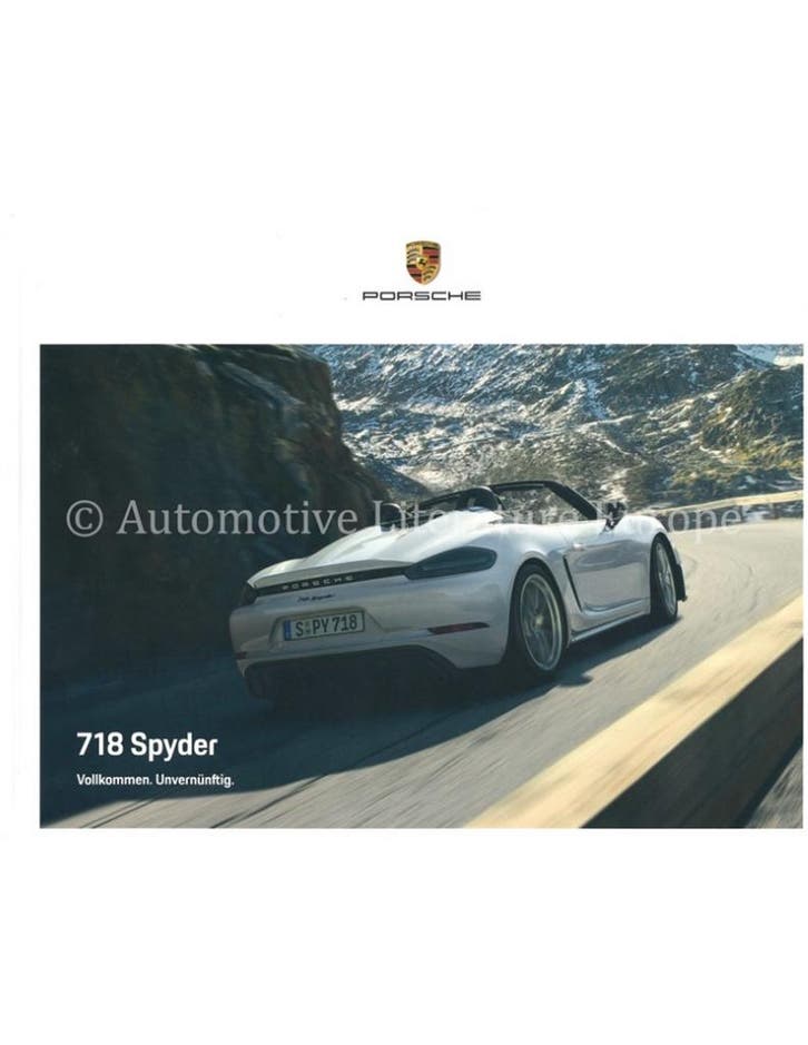 2020 PORSCHE 718 SPYDER HARDCOVER BROCHURE DUITS, Livres, Autos | Brochures & Magazines, Enlèvement ou Envoi