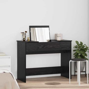 vidaXL Cosmetische Tafel met lade Zwart Eiken 100 x 45 x 76, Huis en Inrichting, Verzenden, Nieuw