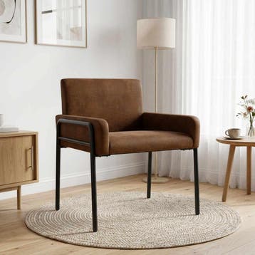vidaXL Accentstoel Bruin Kunst Suède Leer, Verzenden, Nieuw