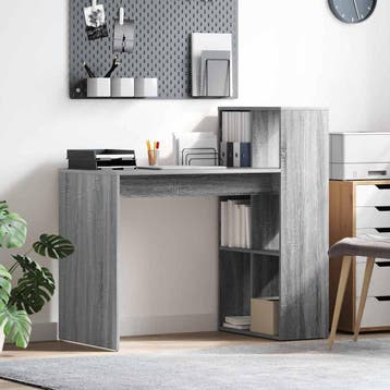 vidaXL Bureau Grijs Sonoma Bewerkt hout 108 x 55 x 103.5 cm, Verzenden
