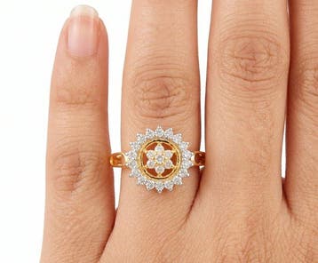 Ring - 14 karaat Geel goud - 0.52ct. tw. Diamant