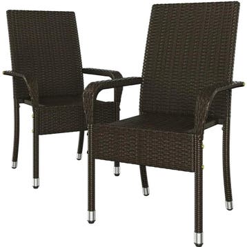 2dekans | Yaheetech Tuinstoelen Set van 2 – Bruin –, Tuin en Terras, Ophalen of Verzenden, Nieuw