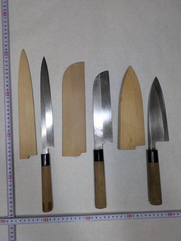 Keukenmes - Staal, Hout - Japan - Professionele set Japanse