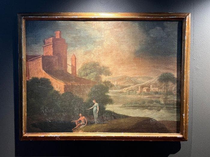 Andrea Locatelli (1695–1741), scuola di - Paesaggio con, Antiek en Kunst, Kunst | Schilderijen | Klassiek