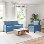 vidaXL bank / zetelstel 2 pcs Blauw Stof, Verzenden