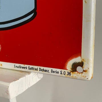 Berliner Kindl - Emaille bord - 68x40x1cm - Gemaakt van