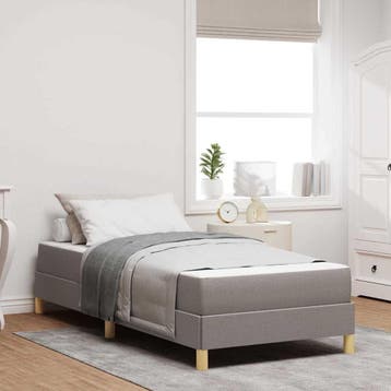 vidaXL Boxspring bed Taupe 90 x 200 cm Stof, Verzenden, Nieuw
