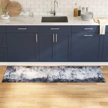 vidaXL Keuken Tapijt Grijs 180 x 60 cm Fluweel, Tuin en Terras, Deurmatten, Verzenden, Nieuw