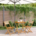 vidaXL 3-delige Bistroset polypropeen en massief hout beige, Verzenden, Nieuw