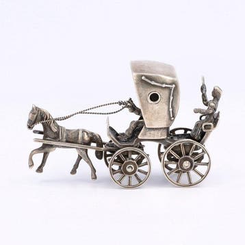 Argentor - Miniatuur Rijtuig - Figurine - Argent 835, Antiek en Kunst