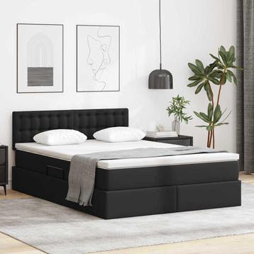 vidaXL Opslag bed met matras met opslag Zwart 140 x 200 cm, Huis en Inrichting, Slaapkamer | Bedden, Verzenden, Nieuw