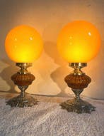 Lampe de table (2) - Chrome, Céramique, Verre