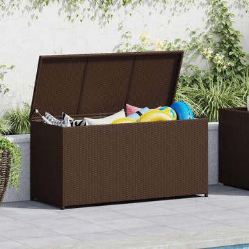 vidaXL Tuinbox 120x50x60 cm poly rattan bruin, Verzenden, Nieuw