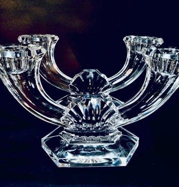 Val Saint Lambert - René Delvenne - Kandelaber (2) - Kristal, Antiek en Kunst