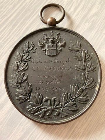 België. Médaille Société Royale Le Progrès Louvain 50e