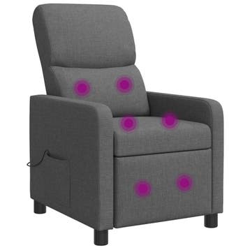 vidaXL Massage Relaxstoel Donkergrijs Stof, Verzenden