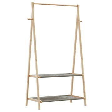 vidaXL Kledingrek met schappen 96x45,5x150,5 cm bamboe, Huis en Inrichting, Verzenden, Nieuw