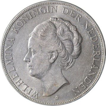 Nederland. Wilhelmina. 2 1/2 Gulden 1930 (Zonder