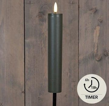 Led fakkel solar olijf annas collection met timer 21x4 cm, Nieuw
