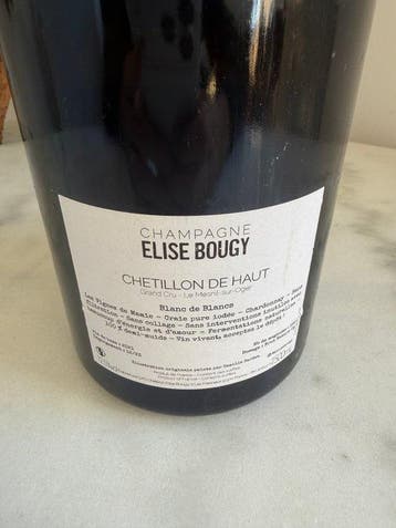 2021 Elise Bougy, Chetillon De Haut - Champagne Blanc de, Nieuw