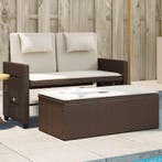 vidaXL Tuinbankje verstelbaar met kussens poly rattan bruin, Tuin en Terras, Verzenden, Nieuw