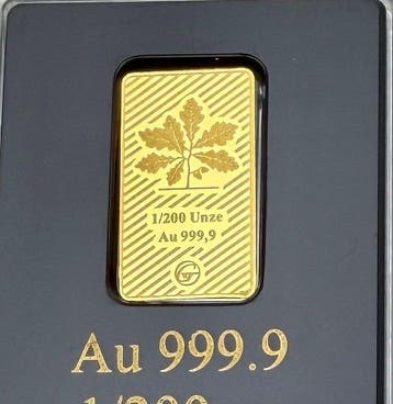 Duitsland. Gold Bar Bundesbarren , oro , 1/200 Oz (.999), Postzegels en Munten