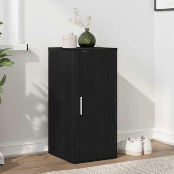vidaXL Schoenenkast 32x35x70 cm spaanplaat zwart, Verzenden, Nieuw