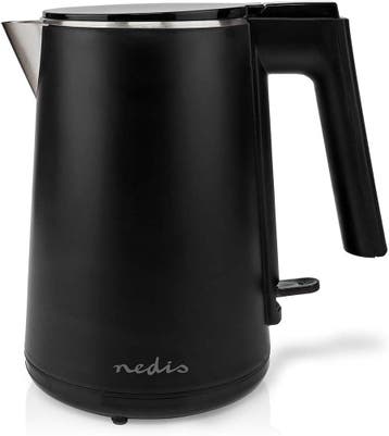 Waterkoker - Retro - met LED - Elektrisch - 1L - 2200W - Zwa, Verzenden, Nieuw