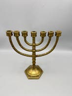 Joodse kandelaar – Menora – - Chandelier - Bronze -, Antiek en Kunst