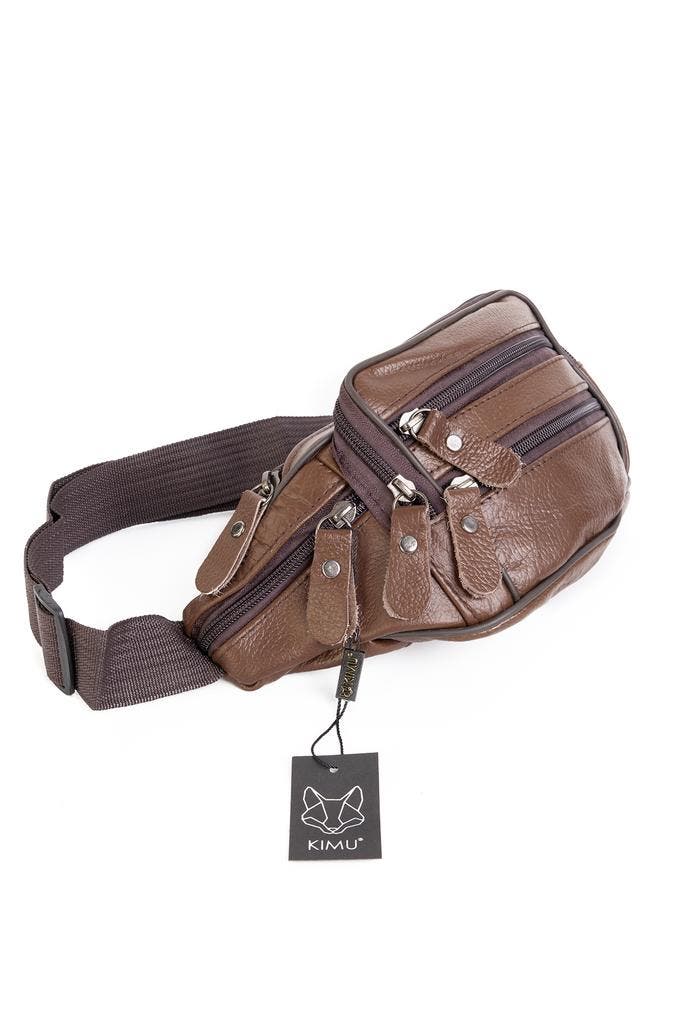 Heuptasje Echt Leer Vakjes Donkerbruin Fanny Pack Donker Bru, Bijoux, Sacs & Beauté, Sacs | Sacs Femme, Enlèvement ou Envoi