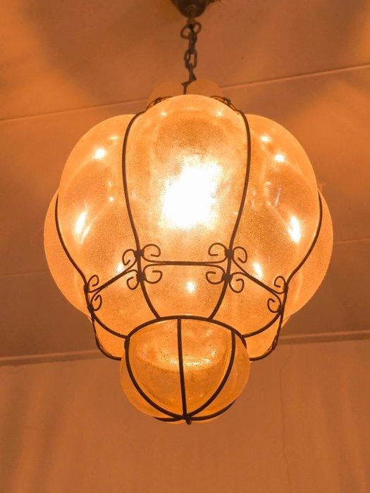 Lustre - 3,7 kg - lampe Murano vénitienne XL - Verre de, Antiquités & Art, Curiosités & Brocante